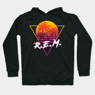 R.E.M. - Proud Name Retro 80s Sunset Aesthetic Design Hoodie